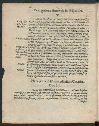 Navigatio ex Antverpia in Hispaniam. Cap. I.