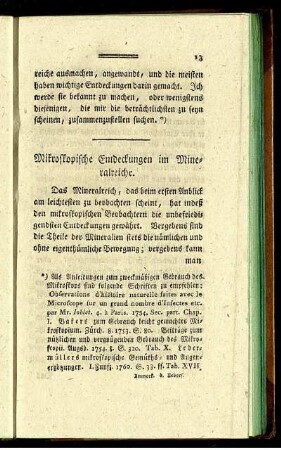 Mikroskopische Entdeckungen im Mineralreiche.