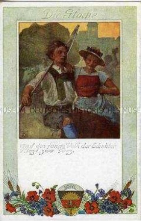 Illustration zum "Lied von der Glocke", Postkarte des Deutschen Schulvereins Nr.199