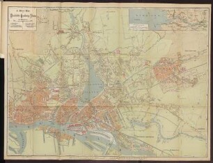 E. Adler's Plan von Wandsbek-Hamburg-Altona und Umgebung