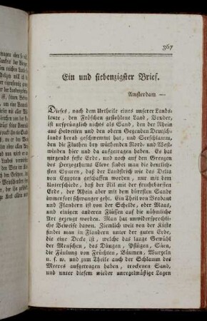 Ein und siebenzigster Brief. Amsterdam