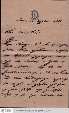 Brief vom 10.08.1885