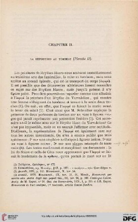 Chapitre II: La deposition du tombeau