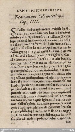 De ornamento Coeli metaphysici. Cap. IIII.