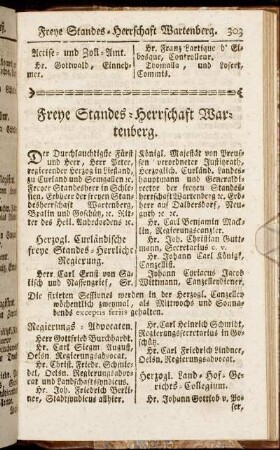 Freye Standes-Herrschaft Wartenberg.