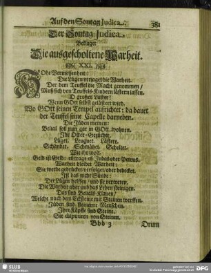 Der Sontag Judica Beklaget Die ausgescholtene Warheit