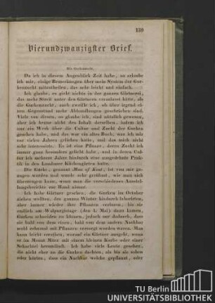 Vierundzwanzigster Brief. Die Gurkenzucht.