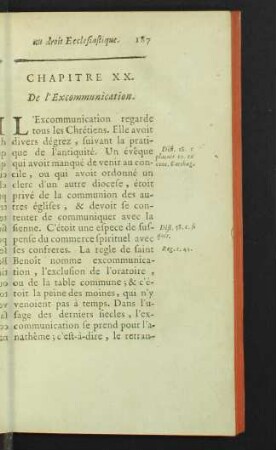 Chapitre XX. De l'Excommunication.