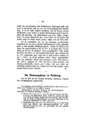 Die Wohnungsfrage im Reichstag