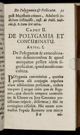 Caput II. De Polygamia Et Concubinatu.