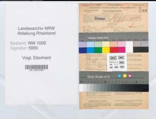 Entnazifizierung Eberhard Vogt, geb. 25.08.1916 (Steuerinspektor)