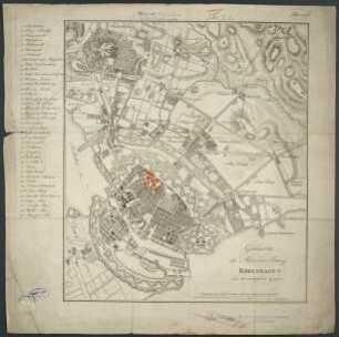 Grundriss der Stadt und Festung Kopenhagen und der umliegenden Gegend