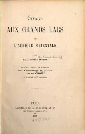 Voyage aux grand lacs de l'Afrique