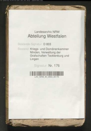Neuer Ertrag der Domänen der Grafschaft Tecklenburg