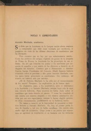 Antonio Machado, académico