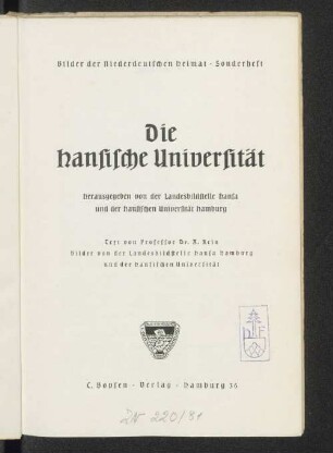 Die Hansische Universität