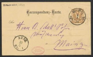 Brief an B. Schott's Söhne : 08.05.1886