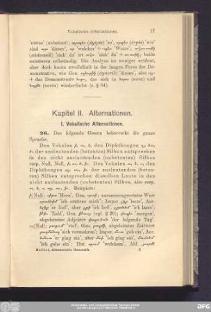 I. Vokalische Alternationen.