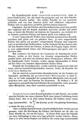 § 2. Centrisch-symmetrische Krystallpolyeder.