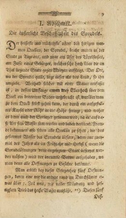 I. Abschnitt. Die äußerliche Beschaffenheit des Sprudels