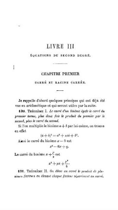 Livre III. Équtions Du Second Degré.