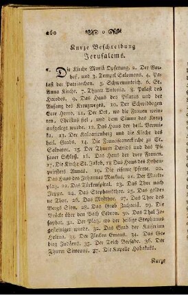 Kurze Beschreibung Jerusalems.
