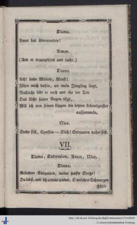 VII. Diana, Endymion, Amor, Nice.