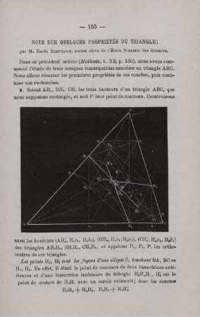 NOTE SUR QUELQUES PROPRIÉTÉS DU TRIANGLE.