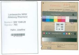 Entnazifizierung Josefine Hahn , geb. 07.11.1896 (Beamtin)