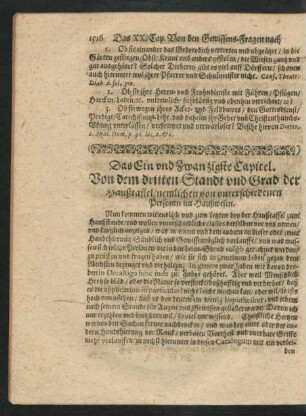 Das Ein und Zwantzigste Capitel. Von dem dritten Standt und Grad der Haußtaffel/ nemlichen von uterschiedenen Pesonen im Haußwesen.