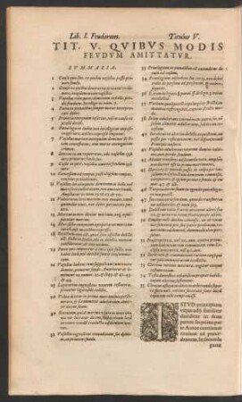 Tit. V. Quibus Modis Feudum Amittatur.