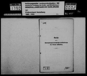 Bericht über die Unterhaltung der Kreisstraßen und Kreiswege des Kreises Heidelberg
