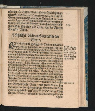Nützlicher Gebrauch der erklärten Worte.