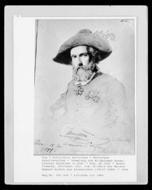 Deutsches Künstleralbum: Sammlung von Bildnissen Germanischer Künstler in Rom — fol. 114: Bildnis des Malers Edmund Wodick aus Alvensleben (1813?-1886)