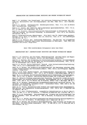 Abhandlungen Des Geographischen Instituts Der Freien Universität Berlin