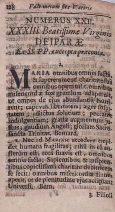 Numerus XXII. XXXIII. Beatissimae Virginis Deiparae.