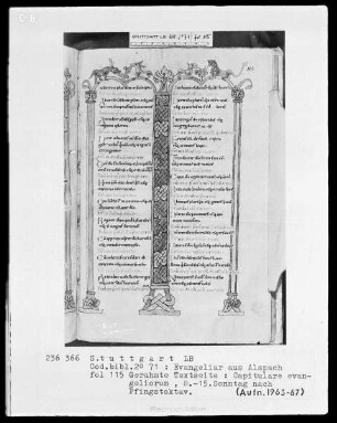 Evangeliar aus Alspach (Elsass) — Capitulare evangeliorum, 8.-15. Sonntag nach Pfingstoktav, Folio 115recto