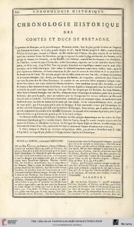 Chronologie historique des comtes et ducs de Bretagne