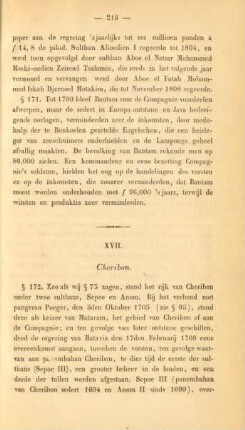 XVII. Cheribon