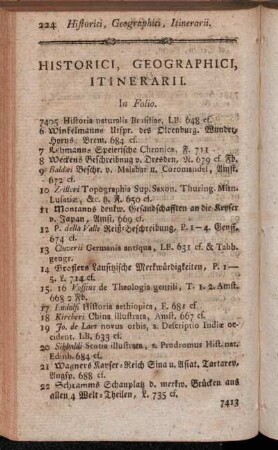 Historici, Geographici, Itinerarii.