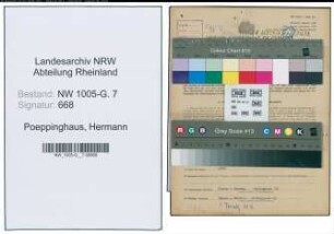 Entnazifizierung Hermann Poeppinghaus , geb. 16.02.1890 (Klempner)