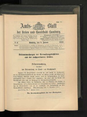 No. 6, 9. Januar 1916