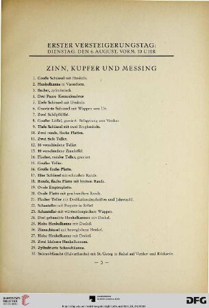 Erster Versteigerungstag (Nr. 1-360)