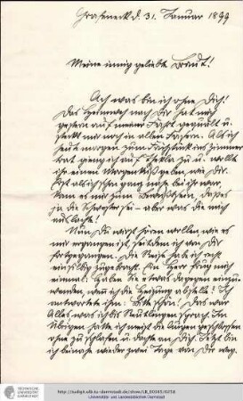 Brief vom 31.01.1899