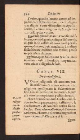 Capvt VIII. De voto religionis.
