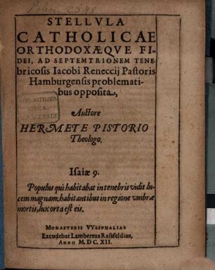 Stellula catholicae orthodoxaeque fidei