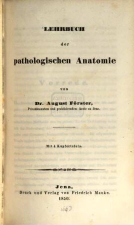 Lehrbuch der pathologischen Anatomie