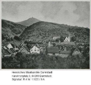 Zwingenberg an der Bergstraße, Teilansicht mit Melibokus
