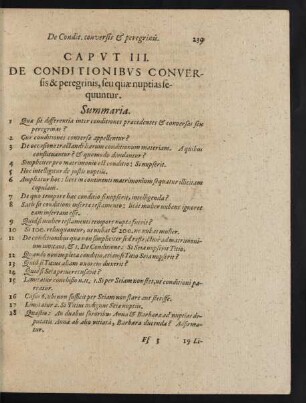 Caput III. De COnditionibus Conversis & peregrinis, seu quae nuptias sequuntur
