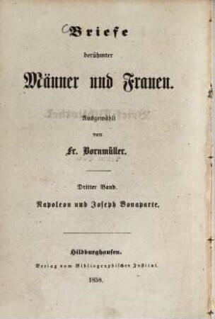 Briefwechsel Napoleon's mit seinem Bruder Joseph
